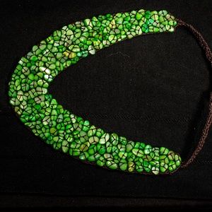 Rich Green Mother of Pearl Necklace handmade!!!